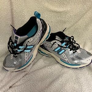 New Balance Silver and Teal Athletic Shoes
